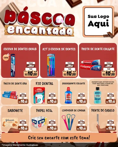 Modelo de Rede Social para Feed Instagram com o tema Páscoa Encantada para Higiene Pessoal