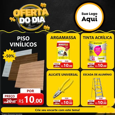 Modelo de Rede Social para Feed Facebook com o tema Oferta Do Dia para Material para Construção