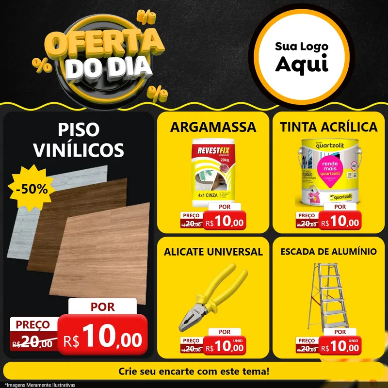 Modelo de Rede Social para Feed Facebook com o tema Oferta Do Dia para Material para Construção