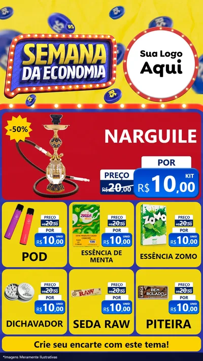 Modelo de Rede Social para Stories com o tema Semana da Economia para Tabacaria