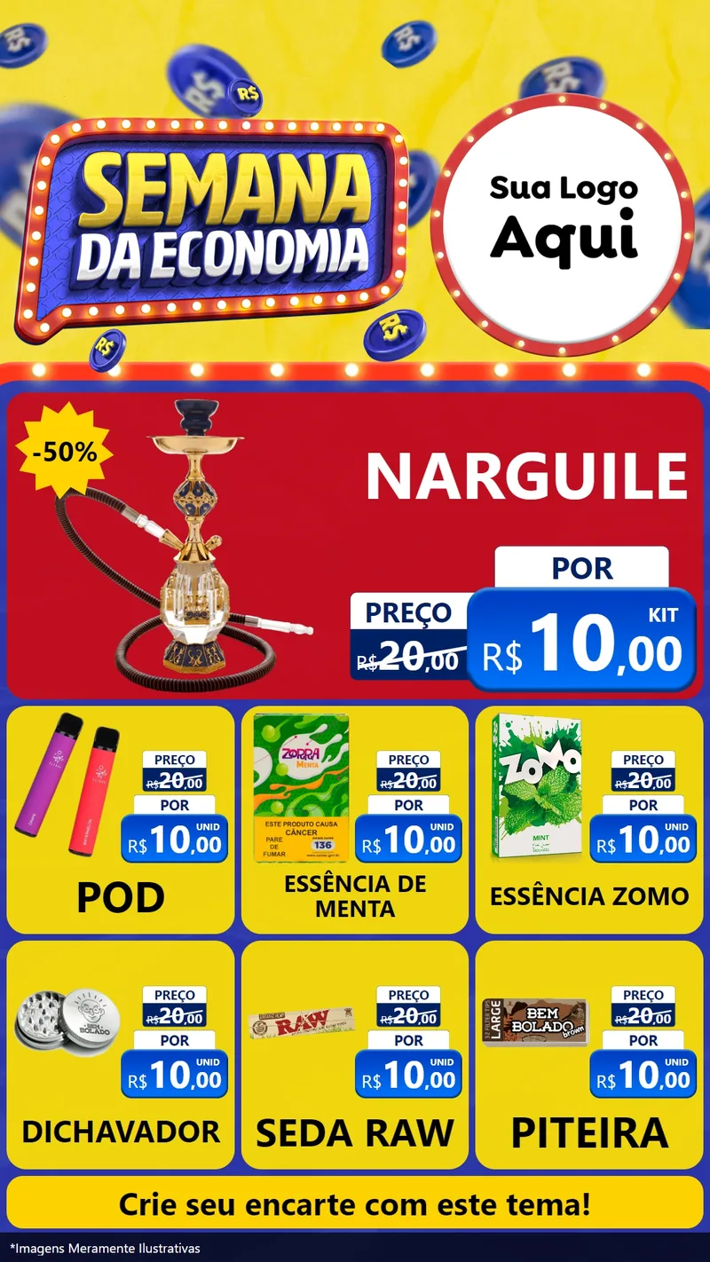Modelo de Rede Social para Stories com o tema Semana da Economia para Tabacaria