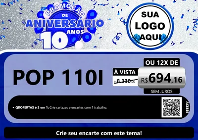 Modelo de Cartaz para Cartaz A4 Horizontal com o tema Promoção de Aniversário - 10 Anos para Concessionaria de Motos