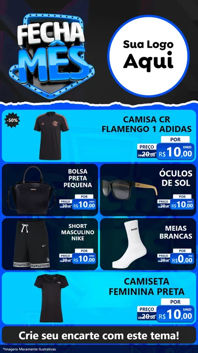 Modelo de TV para TV Vertical com o tema Fecha Mês para Roupas e acessórios
