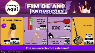 Modelo de TV para TV Horizontal com o tema Fim de Ano Promoções para Utilidades Domésticas