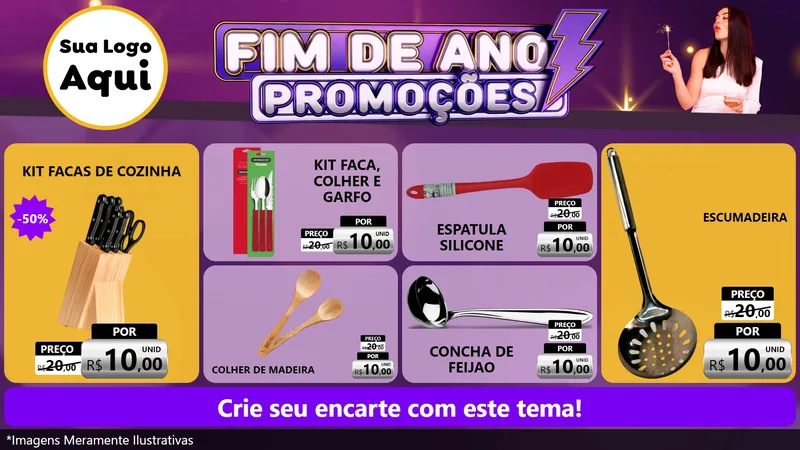 Modelo de TV para TV Horizontal com o tema Fim de Ano Promoções para Utilidades Domésticas