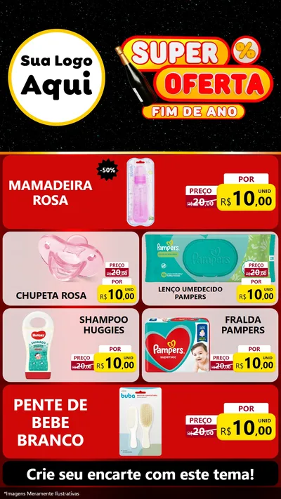 Modelo de TV para TV Vertical com o tema Super Oferta Fim de Ano para Bebês