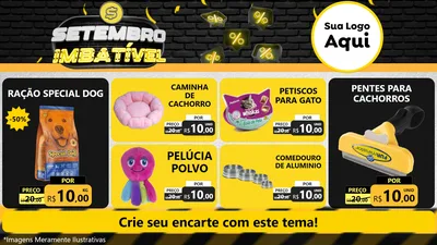 Modelo de TV para TV Horizontal com o tema Setembro Imbatível para Pet Shop