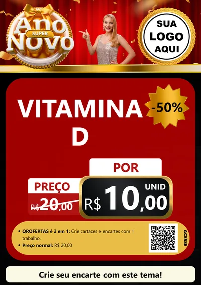 Modelo de Cartaz para Cartaz A4 Vertical com o tema Super Ano Novo para Farmácia