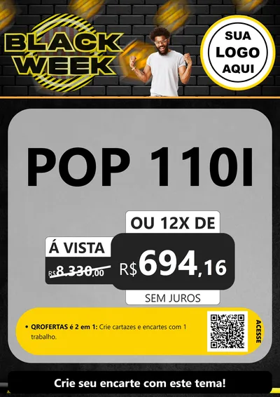 Modelo de Cartaz para Cartaz A4 Vertical com o tema Black Week para Concessionaria de Motos