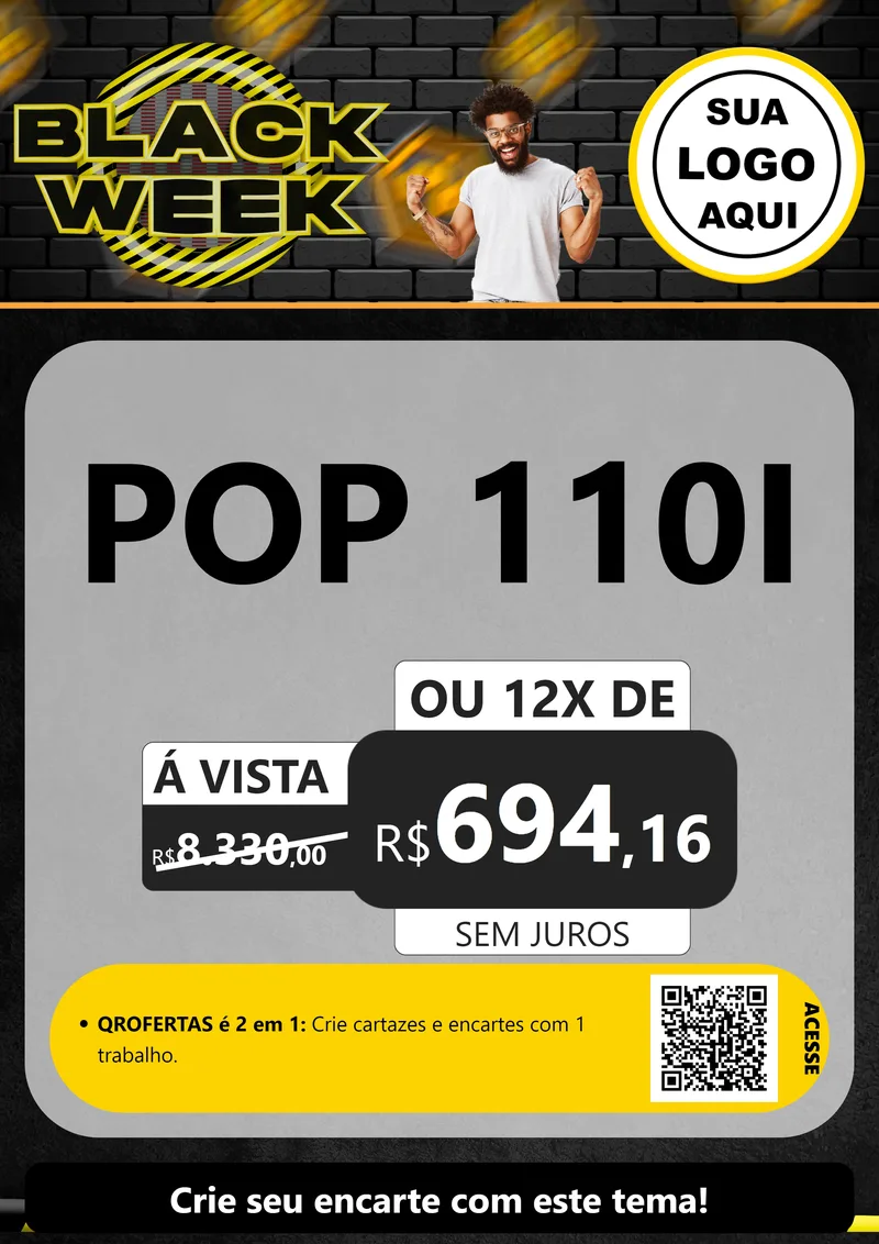 Modelo de Cartaz para Cartaz A4 Vertical com o tema Black Week para Concessionaria de Motos