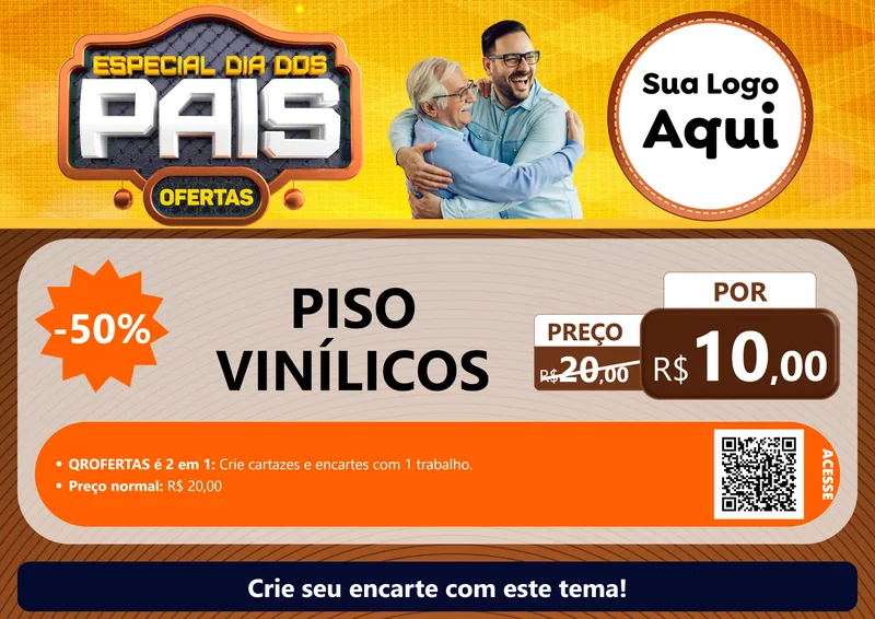 Modelo de Cartaz para Cartaz A4 Horizontal com o tema Especial Dia dos Pais para Material para Construção