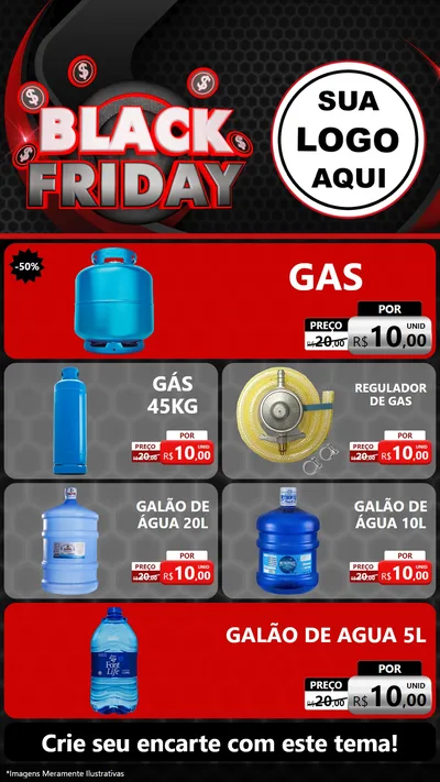 Modelo de TV para TV Vertical com o tema Black Friday para Água e gás