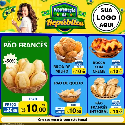 Modelo de Rede Social para Feed Facebook com o tema Proclamação da República para Padaria