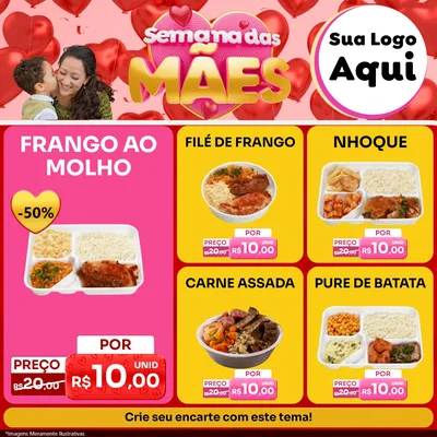 Modelo de Rede Social para Feed Facebook com o tema Semana Das Mães para Restaurante