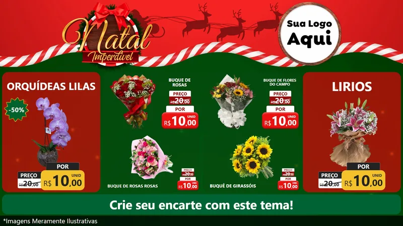 Modelo de TV para TV Horizontal com o tema Natal Imperdível para Floricultura e jardim