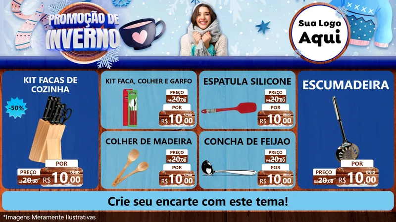 Modelo de TV para TV Horizontal com o tema Promoção de Inverno para Utilidades Domésticas
