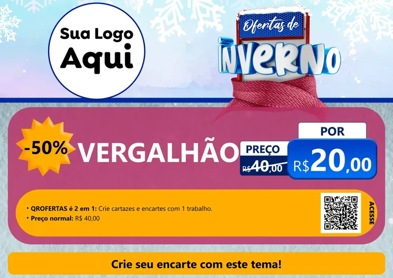 Modelo de Cartaz para Cartaz A4 Horizontal com o tema Ofertas de Inverno para Ferragens