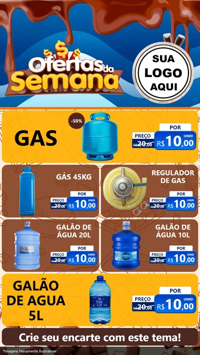Modelo de TV para TV Vertical com o tema Ofertas da Semana - Páscoa para Água e gás