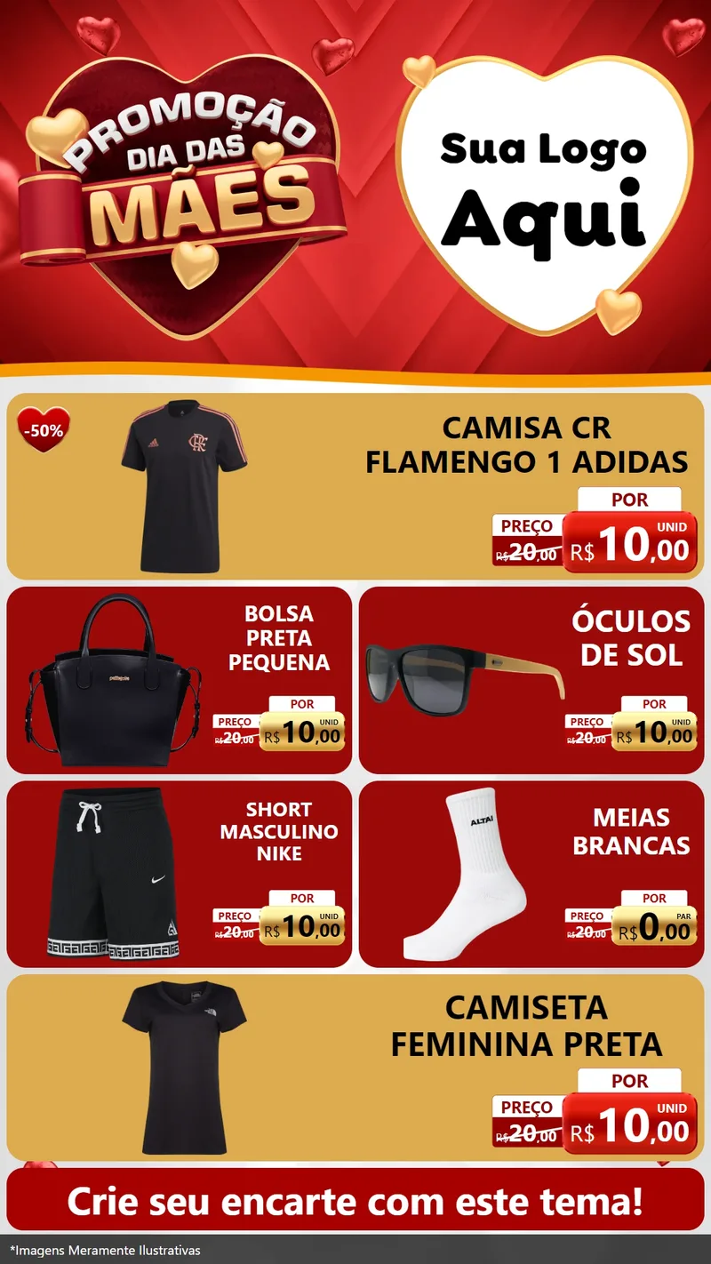 Modelo de TV para TV Vertical com o tema Promoção Dia das Mães para Roupas e acessórios