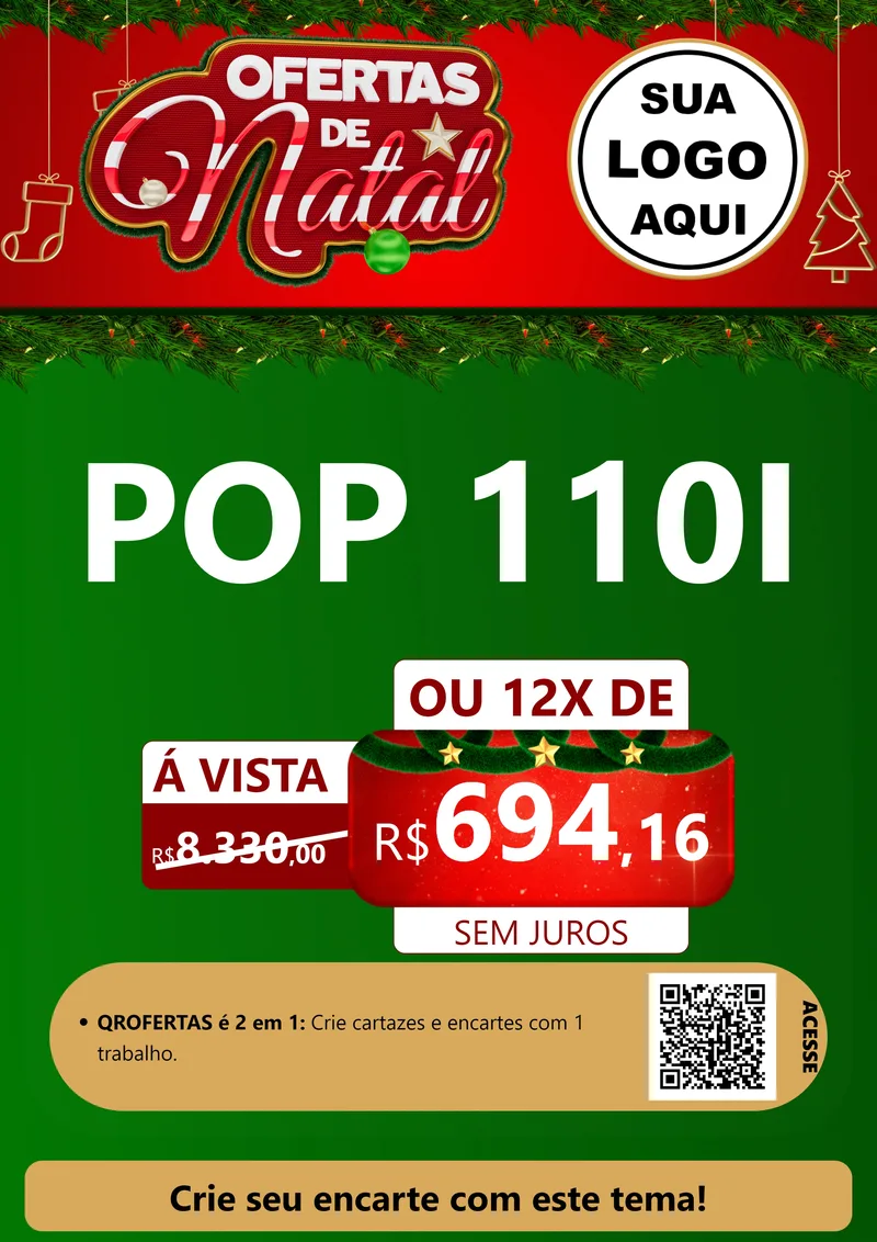 Modelo de Cartaz para Cartaz A4 Vertical com o tema Ofertas de Natal para Concessionaria de Motos