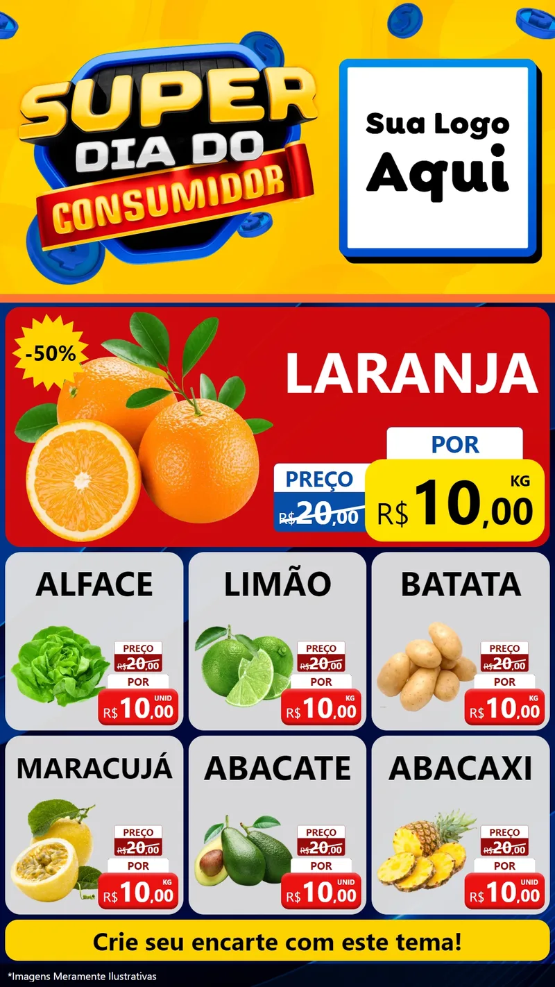 Modelo de Rede Social para Stories com o tema Super Dia do Consumidor para Hortifrúti