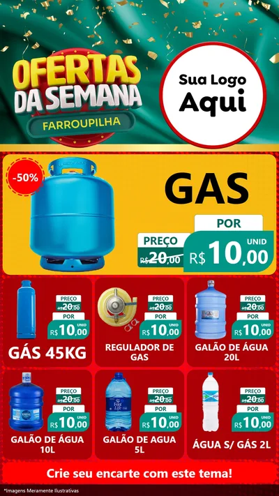 Modelo de Rede Social para Stories com o tema Ofertas da Semana Farroupilha para Água e gás