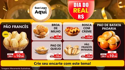 Modelo de TV para TV Horizontal com o tema Dia do Real para Padaria