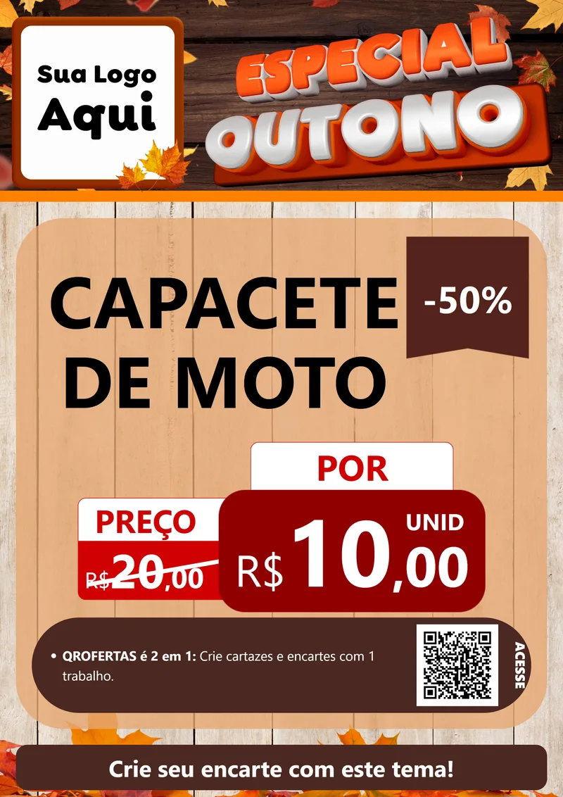 Modelo de Cartaz para Cartaz A4 Vertical com o tema Especial Outono para Moto peças