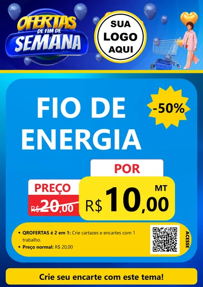 Modelo de Cartaz para Cartaz A4 Vertical com o tema Ofertas de Fim de Semana para Materiais Elétricos