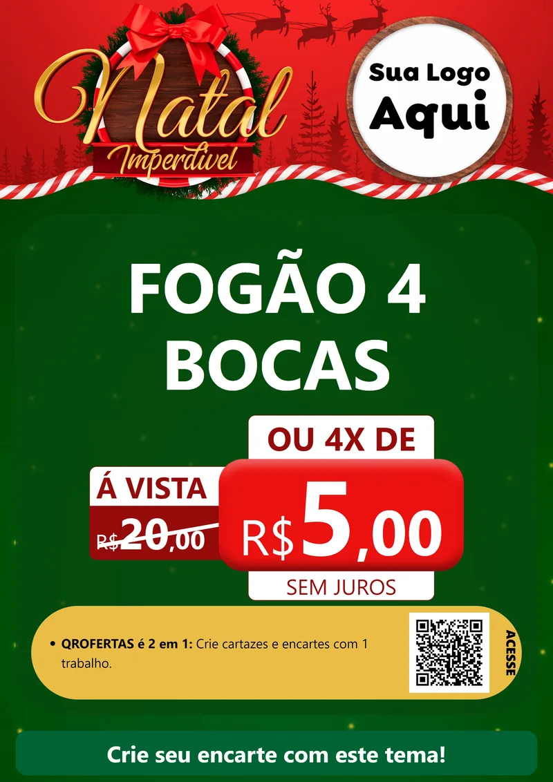 Modelo de Cartaz para Cartaz A4 Vertical com o tema Natal Imperdível para Móveis e Eletro
