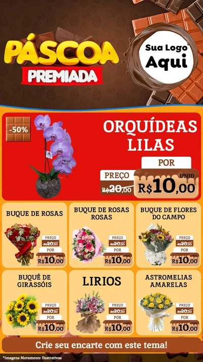 Modelo de Rede Social para Stories com o tema Páscoa Premiada para Floricultura e jardim