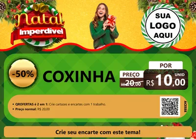 Modelo de Cartaz para Cartaz A4 Horizontal com o tema Natal Imperdível para Salgadaria