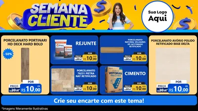 Modelo de TV para TV Horizontal com o tema Semana do Cliente para Pisos e revestimentos