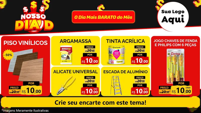 Modelo de TV para TV Horizontal com o tema Nosso Dia D para Material para Construção
