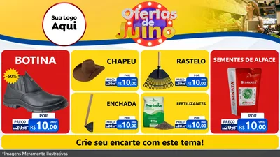 Modelo de TV para TV Horizontal com o tema Ofertas de Julho para Agropecuária