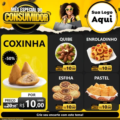 Modelo de Rede Social para Feed Facebook com o tema Mês Especial do Consumidor para Salgadaria
