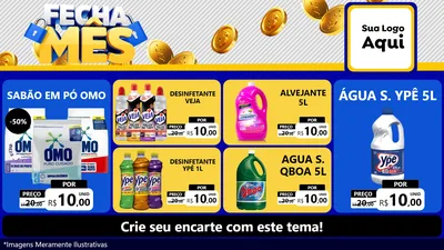 Modelo de TV para TV Horizontal com o tema Fecha Mês para Produtos de Limpeza