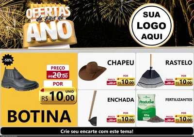 Modelo de Encarte para Encarte A4 Horizontal com o tema Ofertas de Fim de Ano para Agropecuária