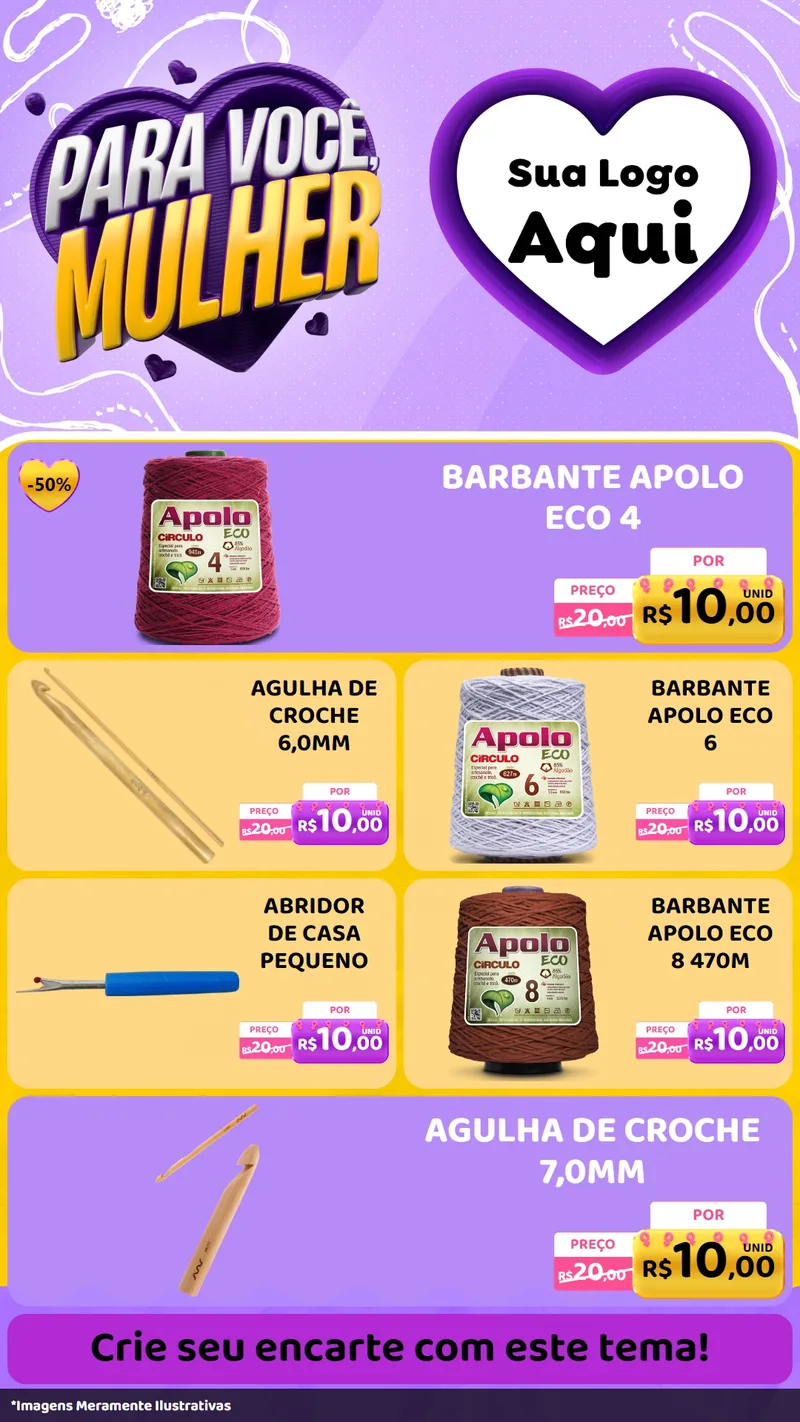 Modelo de TV para TV Vertical com o tema Para Você, Mulher para Armarinho e Aviamentos