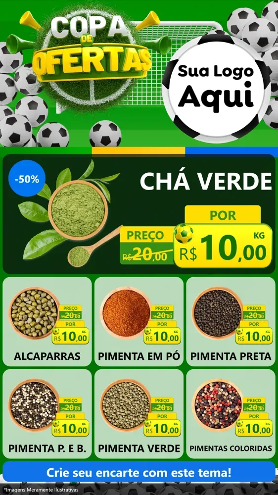 Modelo de Rede Social para Stories com o tema Copa De Ofertas para Produtos Naturais