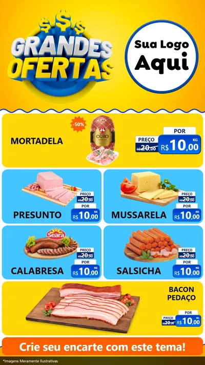 Modelo de TV para TV Vertical com o tema Grandes Ofertas para Frios e Laticínios