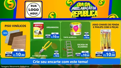 Modelo de TV para TV Horizontal com o tema Dia Da Proclamação da República para Material para Construção