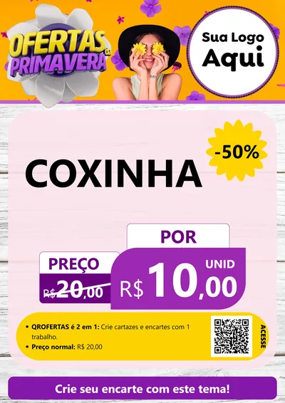 Modelo de Cartaz para Cartaz A4 Vertical com o tema Ofertas Da Primavera para Salgadaria