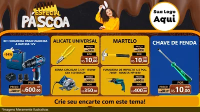 Modelo de TV para TV Horizontal com o tema Especial Páscoa para Maquinas e Ferramentas