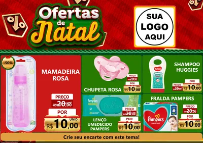 Modelo de Encarte para Encarte A4 Horizontal com o tema Ofertas de Natal para Bebês