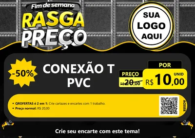 Modelo de Cartaz para Cartaz A4 Horizontal com o tema Fim de Semana Rasga Preço para Tubos e conexões