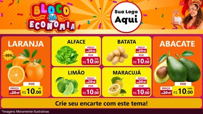 Modelo de TV para TV Horizontal com o tema Bloco da Economia para Hortifrúti