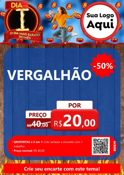 Modelo de Cartaz para Cartaz A4 Vertical com o tema Dia I - O Dia Mais Barato Do Mês para Ferragens
