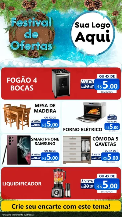 Modelo de TV para TV Vertical com o tema Festival de Ofertas - Inverno para Móveis e Eletro