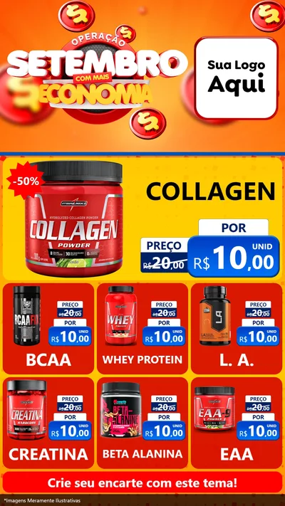 Modelo de Rede Social para Stories com o tema Operação Setembro Com Muita Economia para Suplementos alimentares